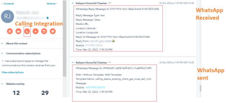Ozonetel Integration with HubSpot